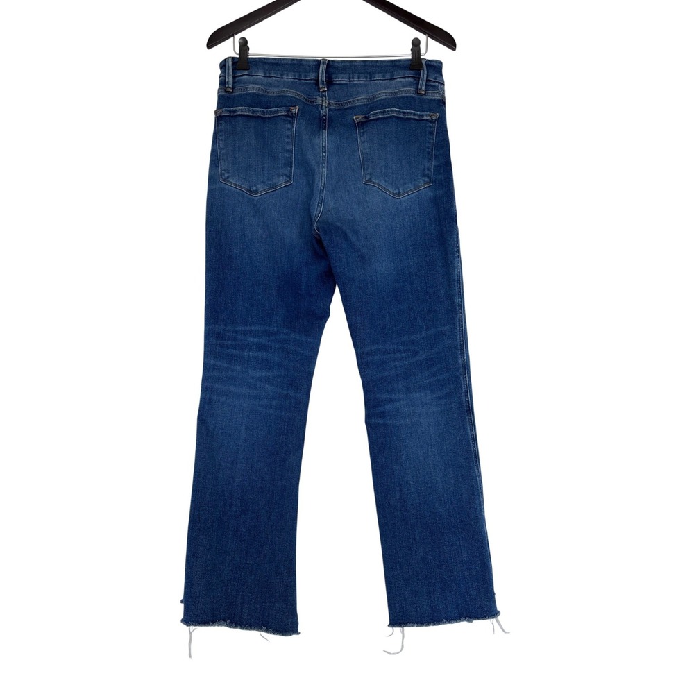 Frame Le Crop Mini Boot Jeans Wine Ridge Destruct Blue Raw Hem 32x27 - Picture 3 of 9